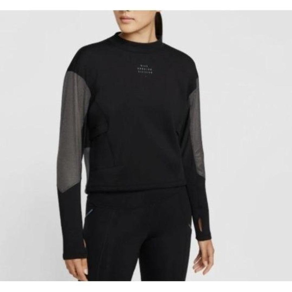 Nike Running Black Mock Neck Top Womens Small Gorpcore Cyber Utility Techwear